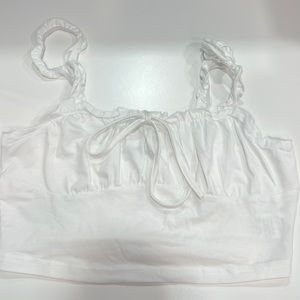 White dress cropped top